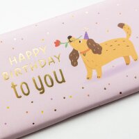 Schoko 30g Happy Birthday to you Goldveredelung (Hund)