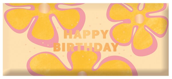 Schoko 30g Happy Birthday Goldveredelung (Blumen)