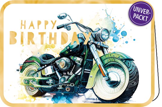 Happy Birthday (Motorrad) – Doppelkarte