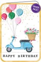 Happy Birthday (Motorroller) – Doppelkarte