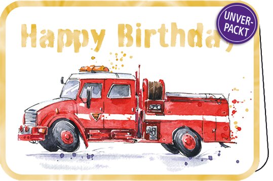 Happy Birthday (Feuerwehr) – Doppelkarte