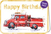 Happy Birthday (Feuerwehr) – Doppelkarte