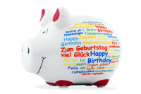 Sparschwein Happy Birthday International