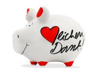 Sparschwein Herz-lichen Dank