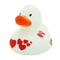 Ente weiß mit roten Herzen – romantische...
