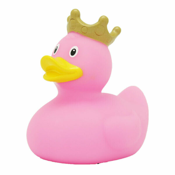 Ente mit Krone rosé – elegante Badeente mit königlichem Charme