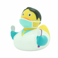 Ente Zahnarzt – strahlende Badeente mit Praxis-Charme