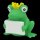 Ente Frosch mit Grußschild – witzige Badeente mit Nachricht