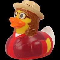 Ente Hipsterin – trendige Badeente mit Stilbewusstsein
