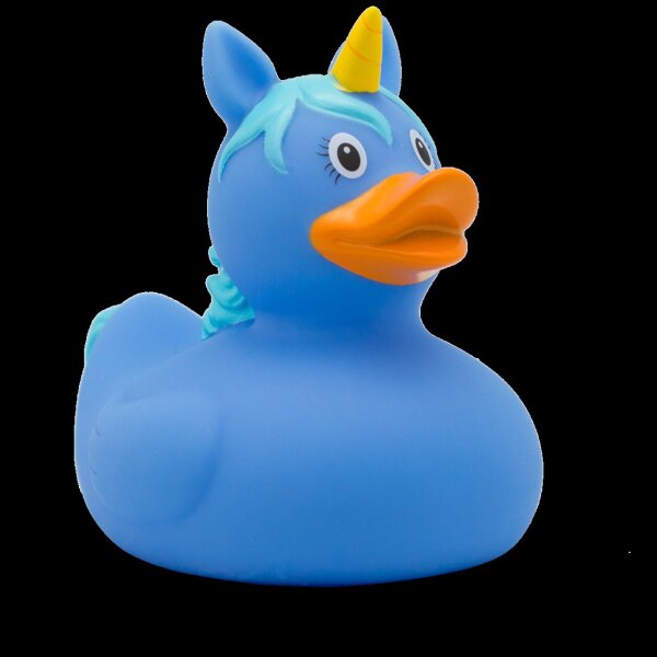 Ente Einhorn hellblau – zauberhafte Badeente mit sanftem Schimmer