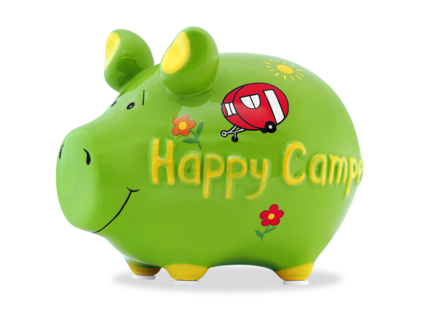 Sparschwein Happy Camper