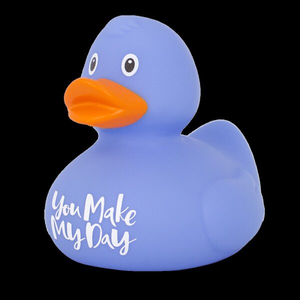 Ente You make my day blau – stilvolle Badeente mit Herz