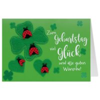 Filzkarte zum Geburtstag viel Glück und alle guten...