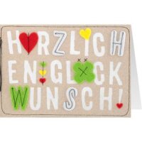 Filzkarte Herzlichen Glückwunsch