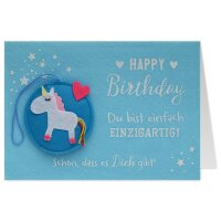 Filzkarte Happy Birthday Du bist einfach EINZIGARTIG!