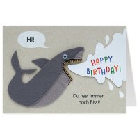 Filzkarte Happy Birthday Hi!