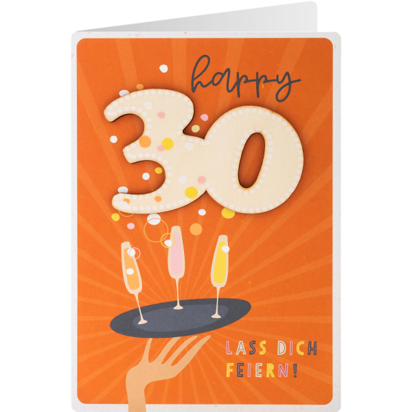 Holzkarte Happy 30 Geburtstag