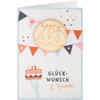 Holzkarte Happy 40 Geburtstag
