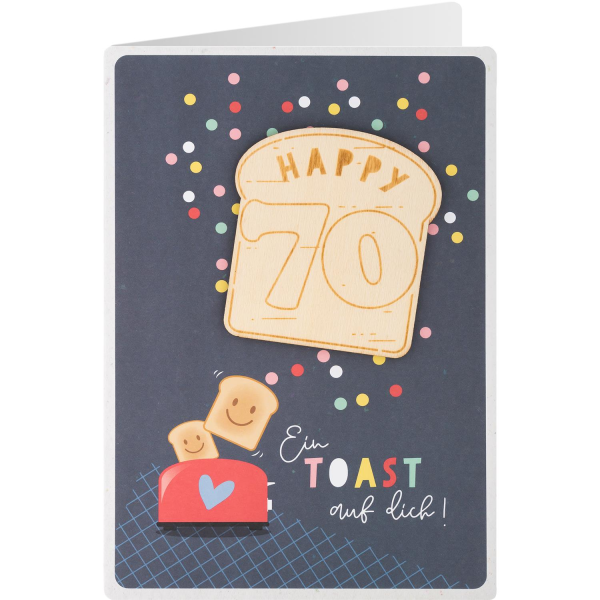 Holzkarte Happy 70 Geburtstag