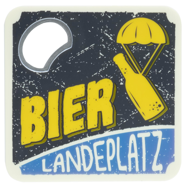 Untersetzer mit Flaschenöffner Bier Landeplatz