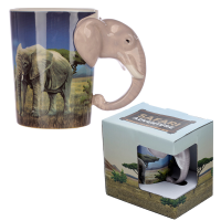Becher Elefant mit Savanne geformter Henkel Tasse aus...