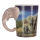 Becher Elefant mit Savanne geformter Henkel Tasse aus Dolomit-Keramik