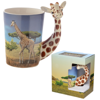Becher Giraffe mit Savanne geformter Henkel Tasse aus...