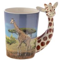 Becher Giraffe mit Savanne geformter Henkel Tasse aus...