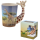 Becher Giraffe mit Savanne geformter Henkel Tasse aus Dolomit-Keramik