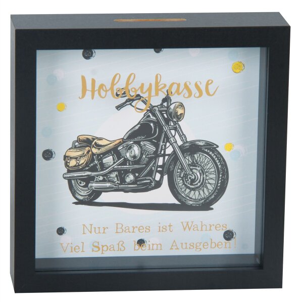 Spardose mit Glasfront Hobbykasse! Nur Bares ist Rares.