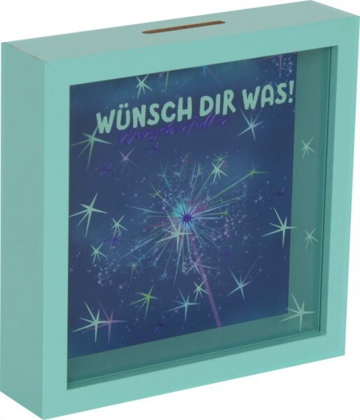 Spardose mit Glasfront ...wünsch dir was!