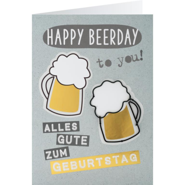 3D Grußkarte "Happy Beerday"
