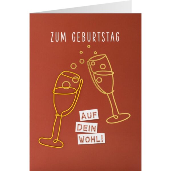 3D Grußkarte "Auf Dein Wohl"