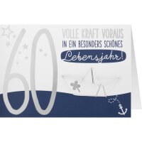 3D Grußkarte "Volle Kraft voraus in ein...
