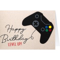 Filzkarte Happy Birthday Level Up