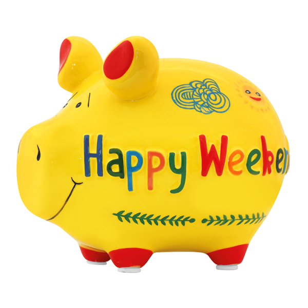 Sparschwein Happy Weekend