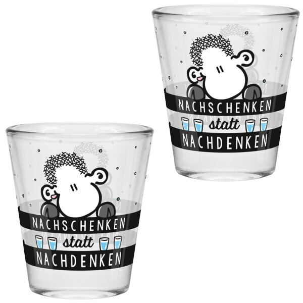 Schnapsglas Nachschenken statt Nachdenken