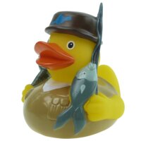 Ente Anton Angler Badeente – Quietscheente für...