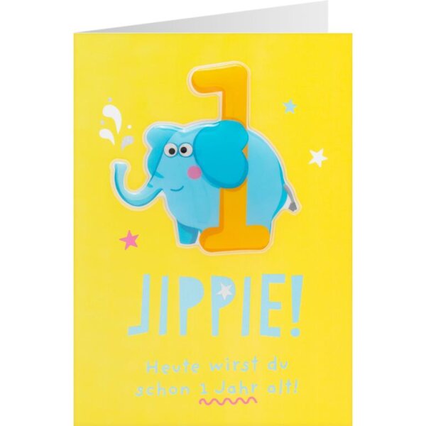 Happy Birthday für Kids Jippie! Heute wirst du schon 1 Jahr alt!