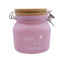 Sparglas "Hurra ein Mädchen"