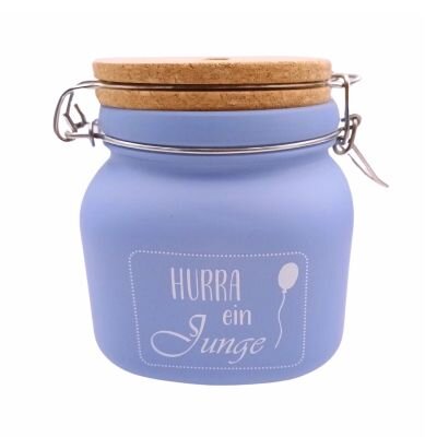 Sparglas "Hurra ein Junge"