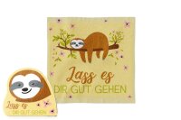 Magisches Handtuch Faultier "Lass es Dir gut...