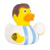 Ente Fußballstar weiß-blau – dynamische...