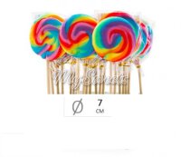 Lolly Spirale Regenbogen rund klein